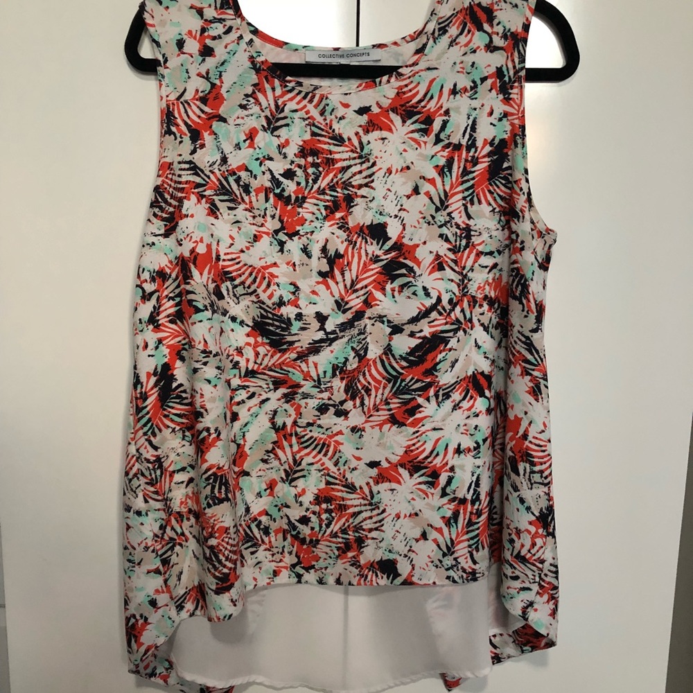 Multi-colored split back top